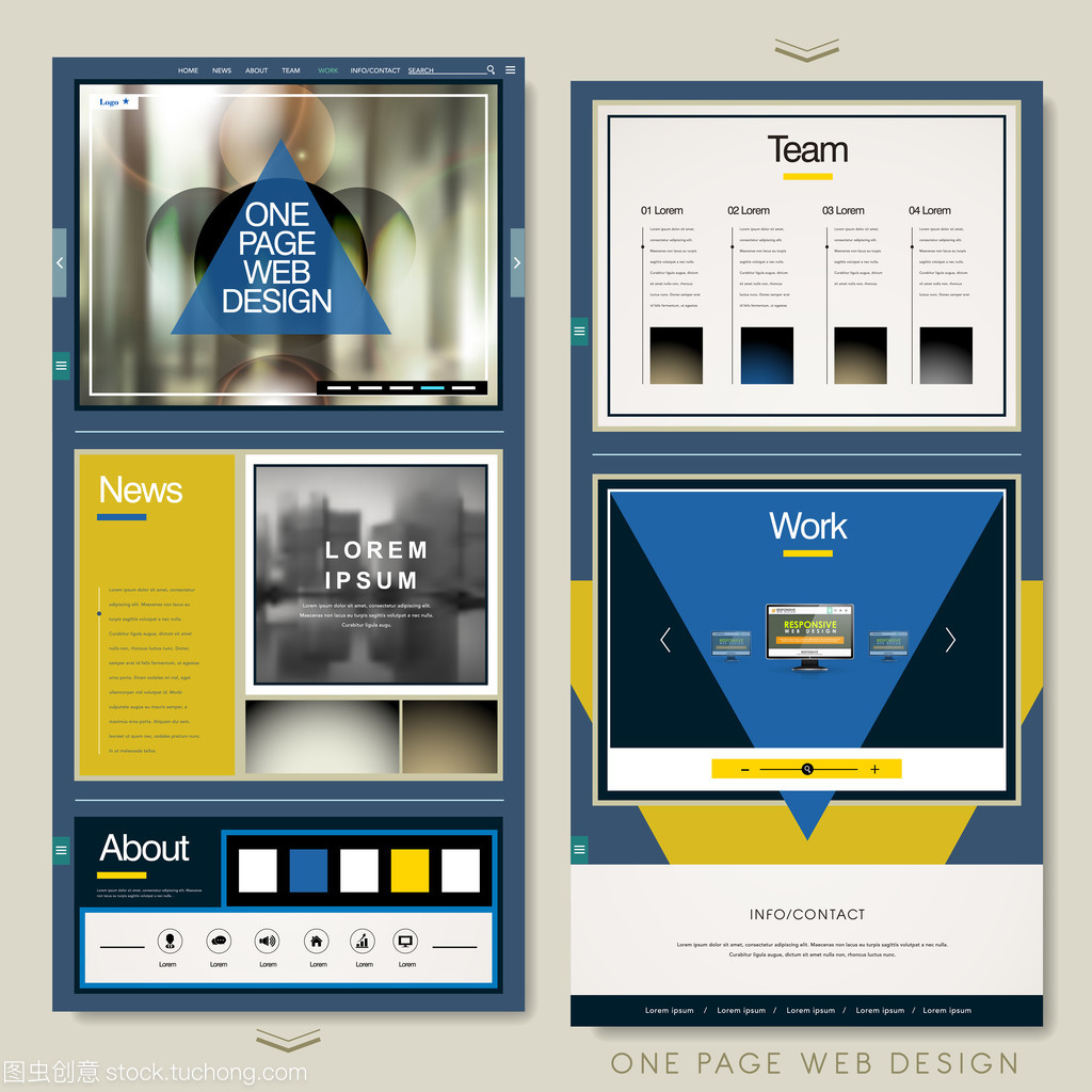 幾何元素的時尚單頁網(wǎng)站模板設計